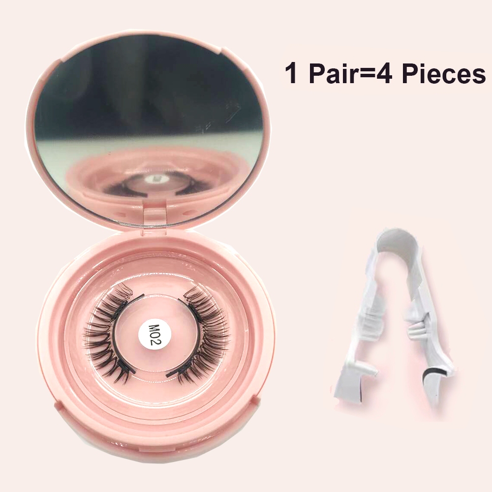 Lvcheryl Pieces Pair Magnetic False Eyelash With Clip Reusable