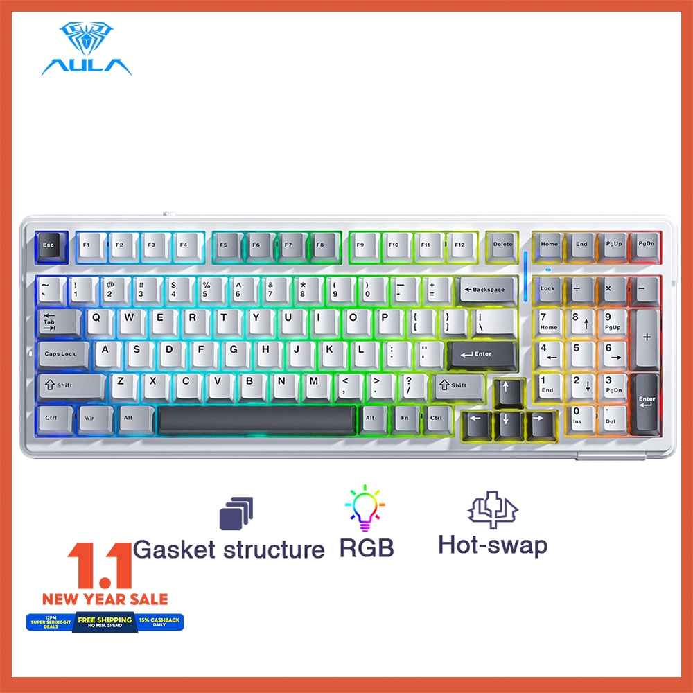 AULA F99 Customized Mechanical Keyboard 99 Keys The Three Mode