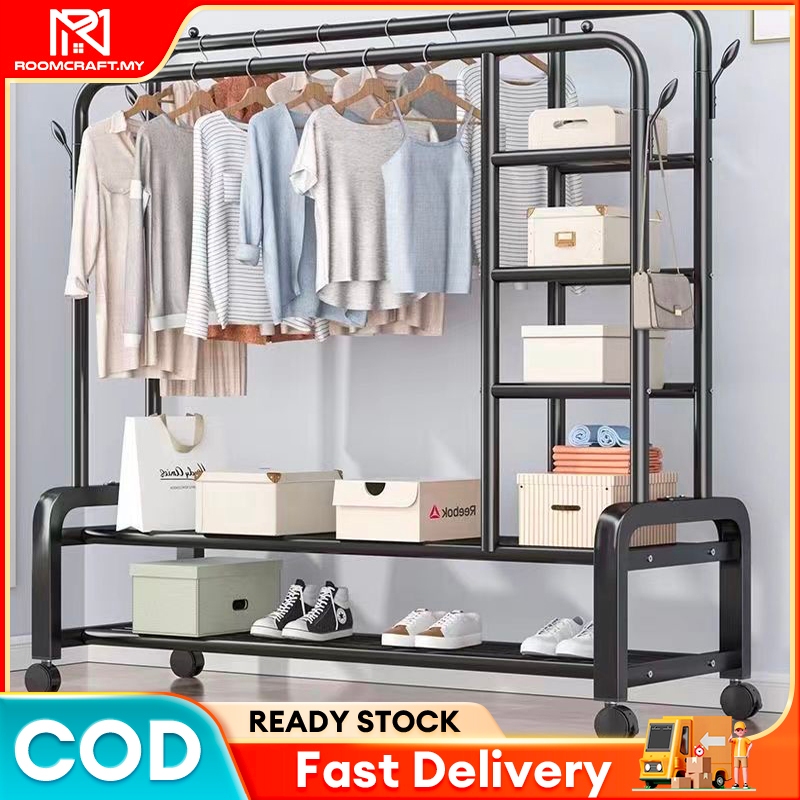 Double Strong Steel Clothes Hanger Clothes Hanger Household Floor