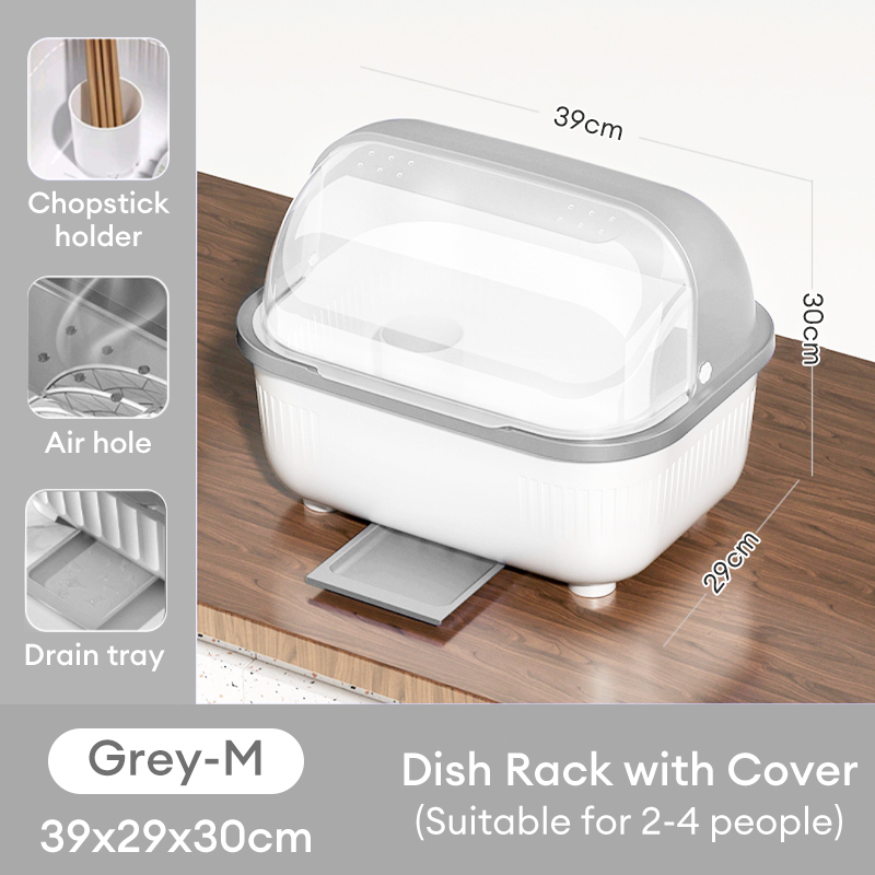 Dish Rack Drainer With Cover Drain Basket Dustproof Insect Proof