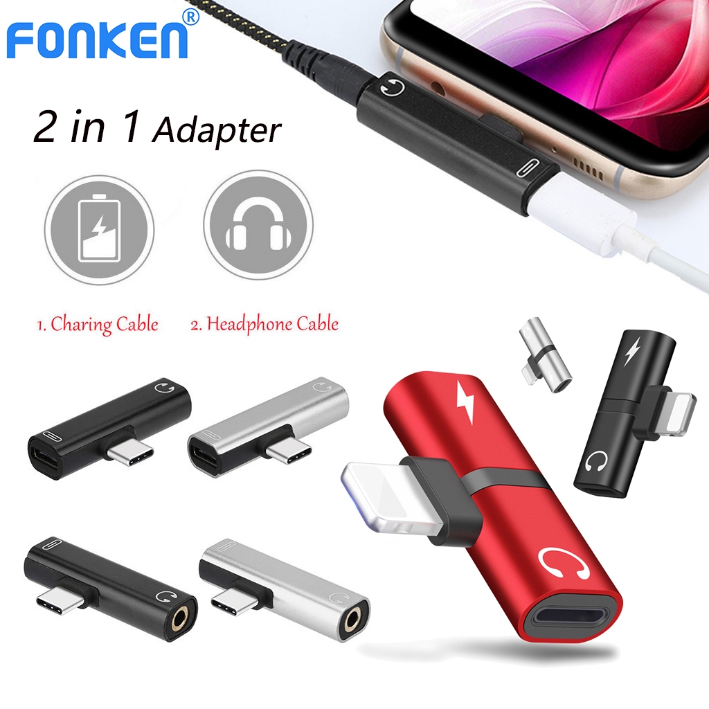 Fonken In Charging Splitter Adapter Headphone For Aple