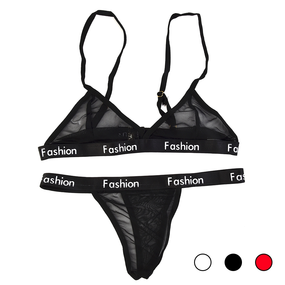 Women Sexy Lingerie Mesh See Through Micro Bikini Thong Bathing Suit