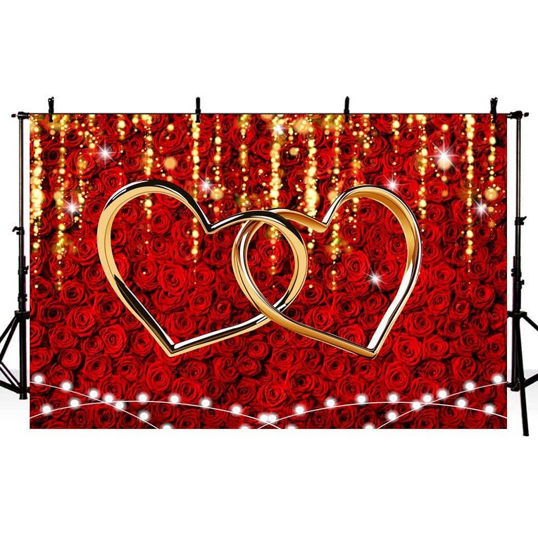 5X3ft Red Rose Valentine S Day Backdrop For Photography Love Hearts