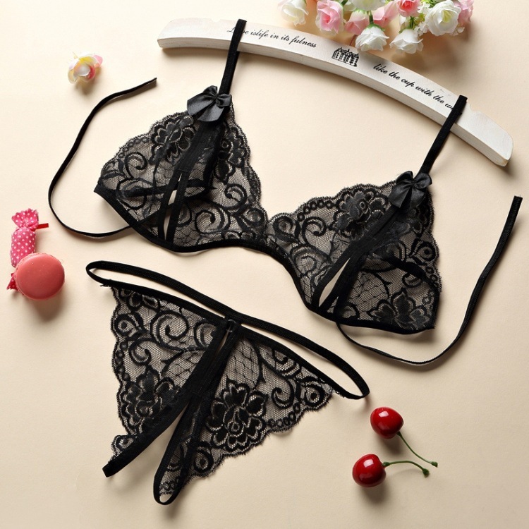 Ready StockWomen Sexy Lace Sexy Lingerie Bra Set Free Size Bikini Set