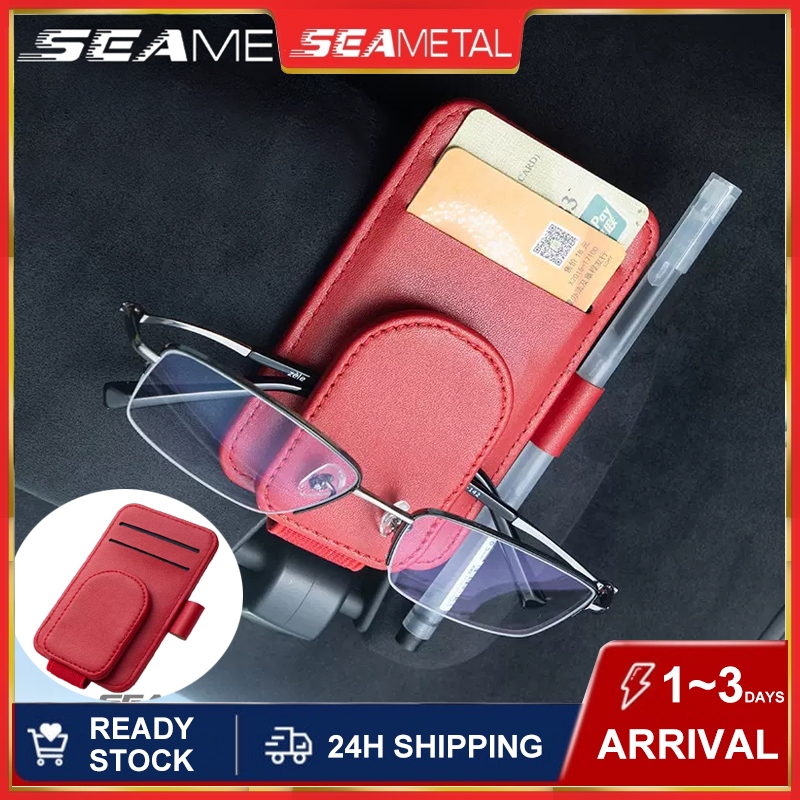 Seametal Car Glasses Pen Holder Paper Ticket Storage Bag Multi Function