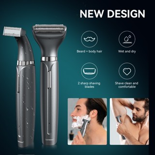 Kensen 2 In 1 Body Hair Trimmer With Travel Lock Portable Travel Shaver