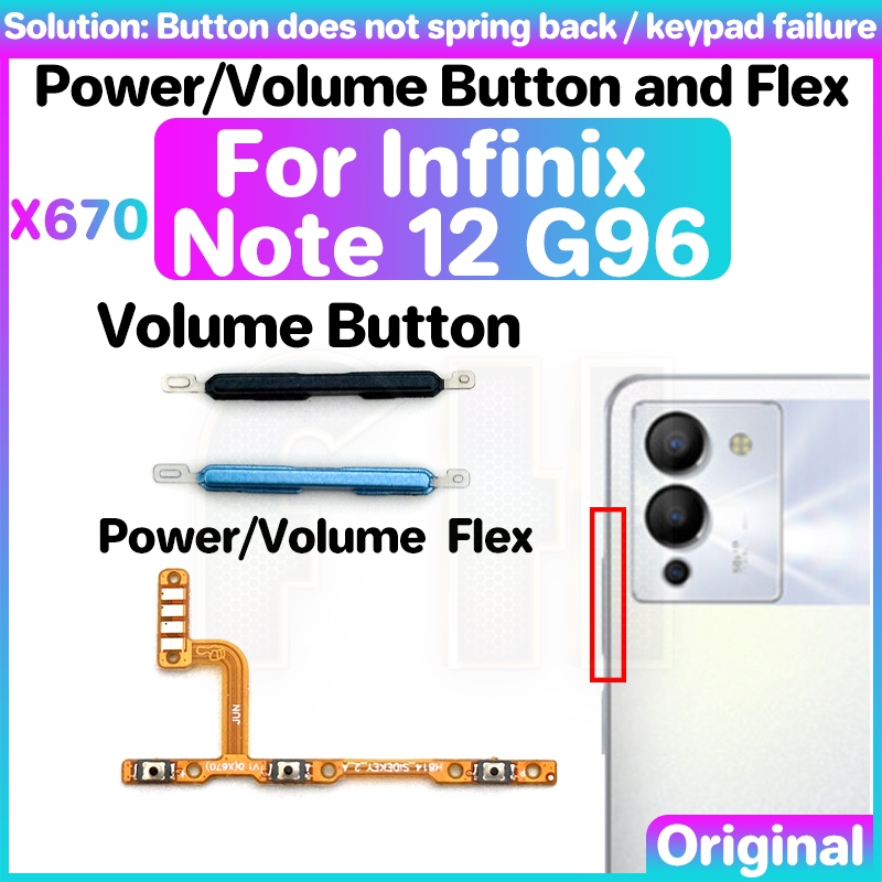 Poower Volume Button Flex For Infinix Note 12 G96 Switch Power ON OFF