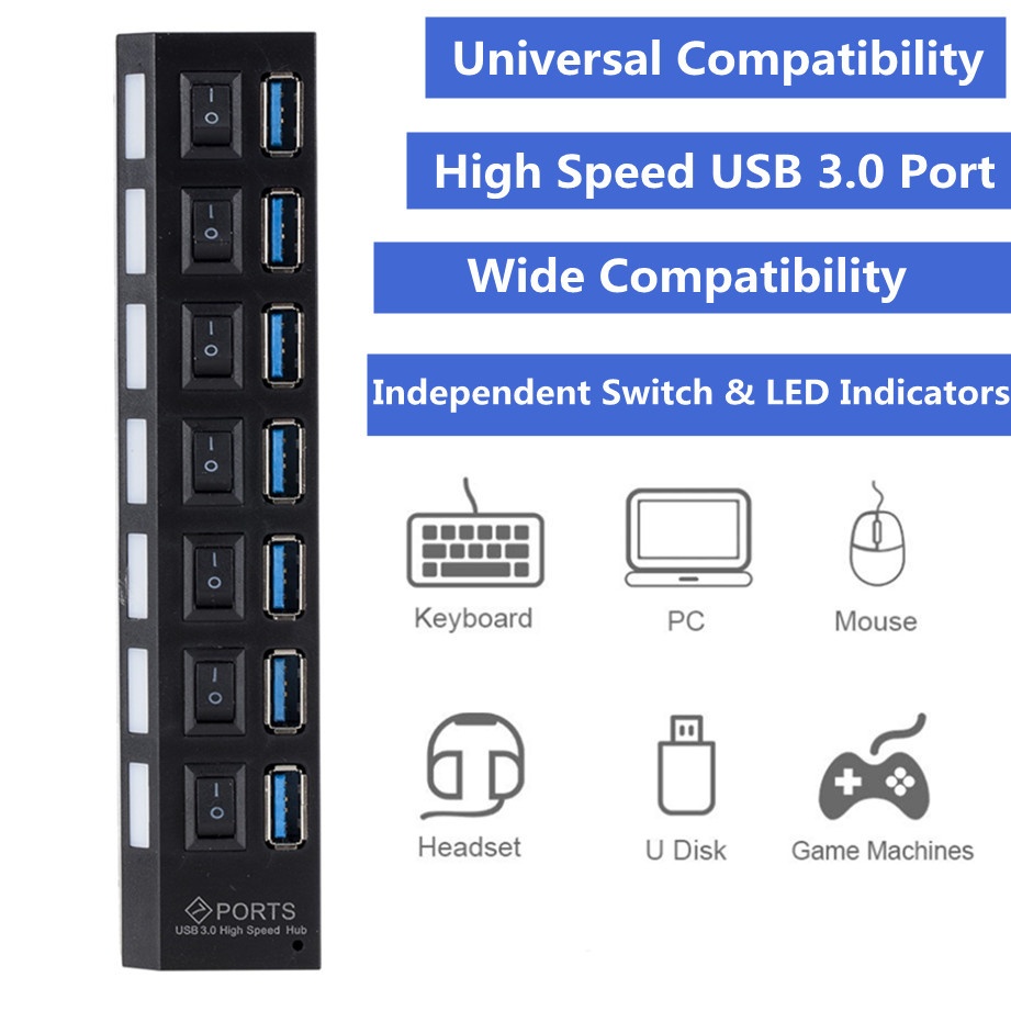 Usb Hub Usb Hub Multi Usb Splitter Hab Use Power Adapter