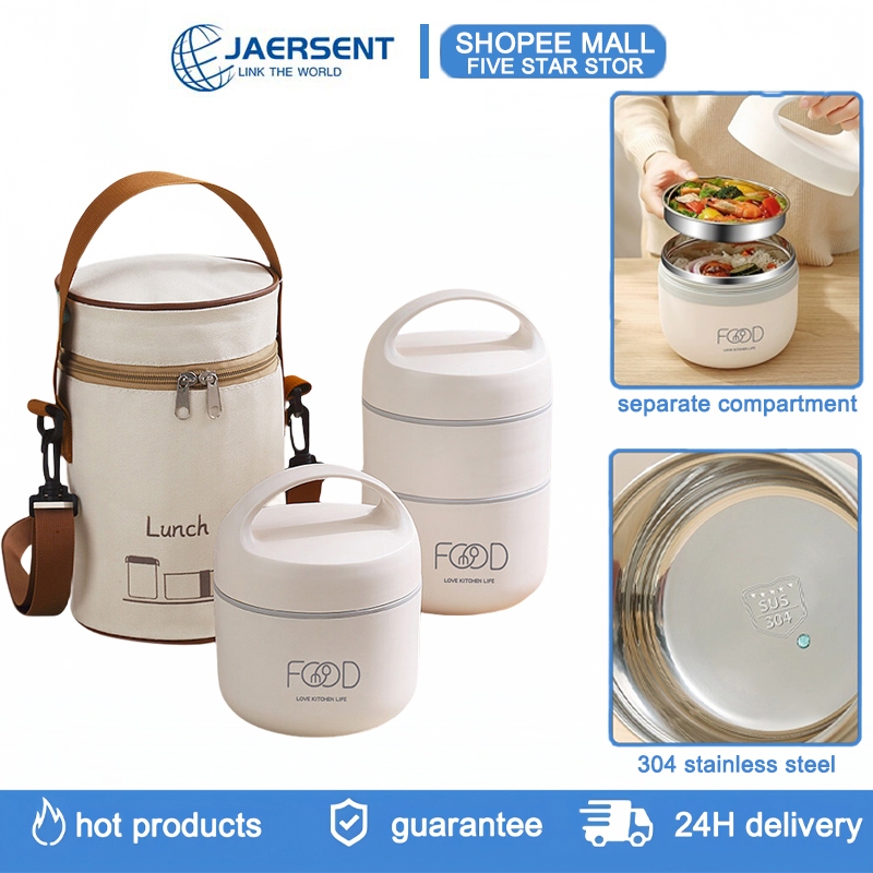 Portable Stainless Steel 304 Thermal Lunch Box 2 Layers Portable Lunch