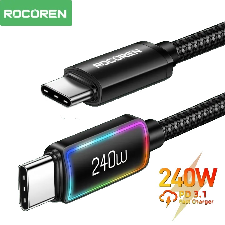 Rocoren 60 100 240W USB C To Type C Camouflage PD3 1 Fast Charging