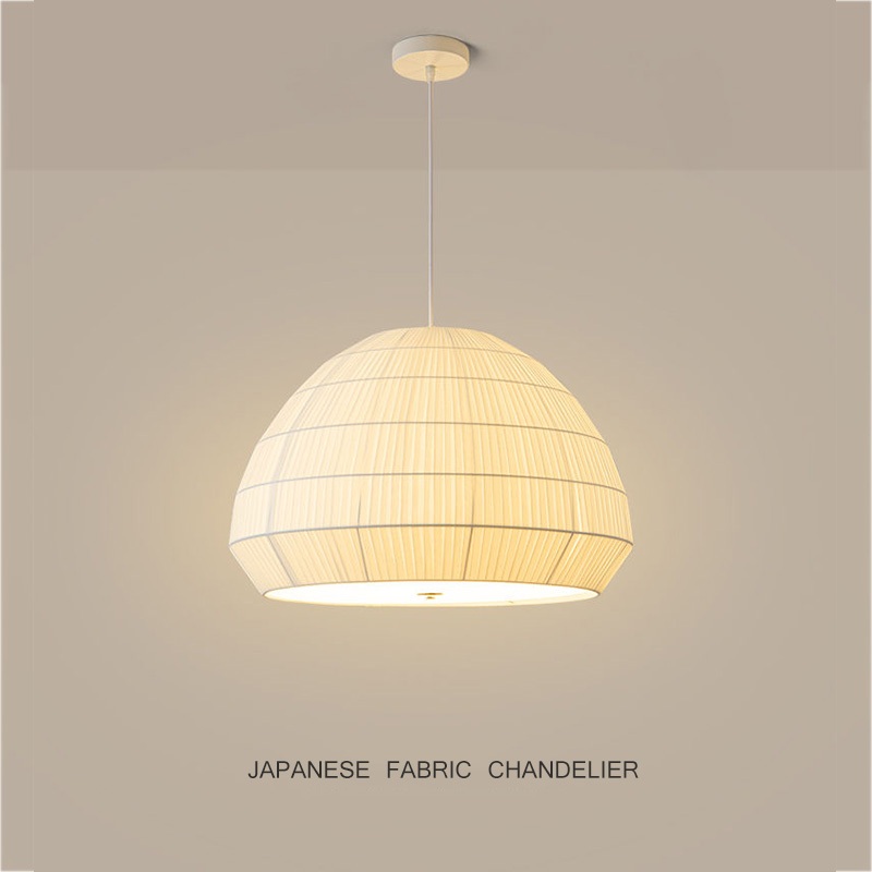 Japanese Wabi Sabi Style Pendant Light Fabric Drop Light Dining Light