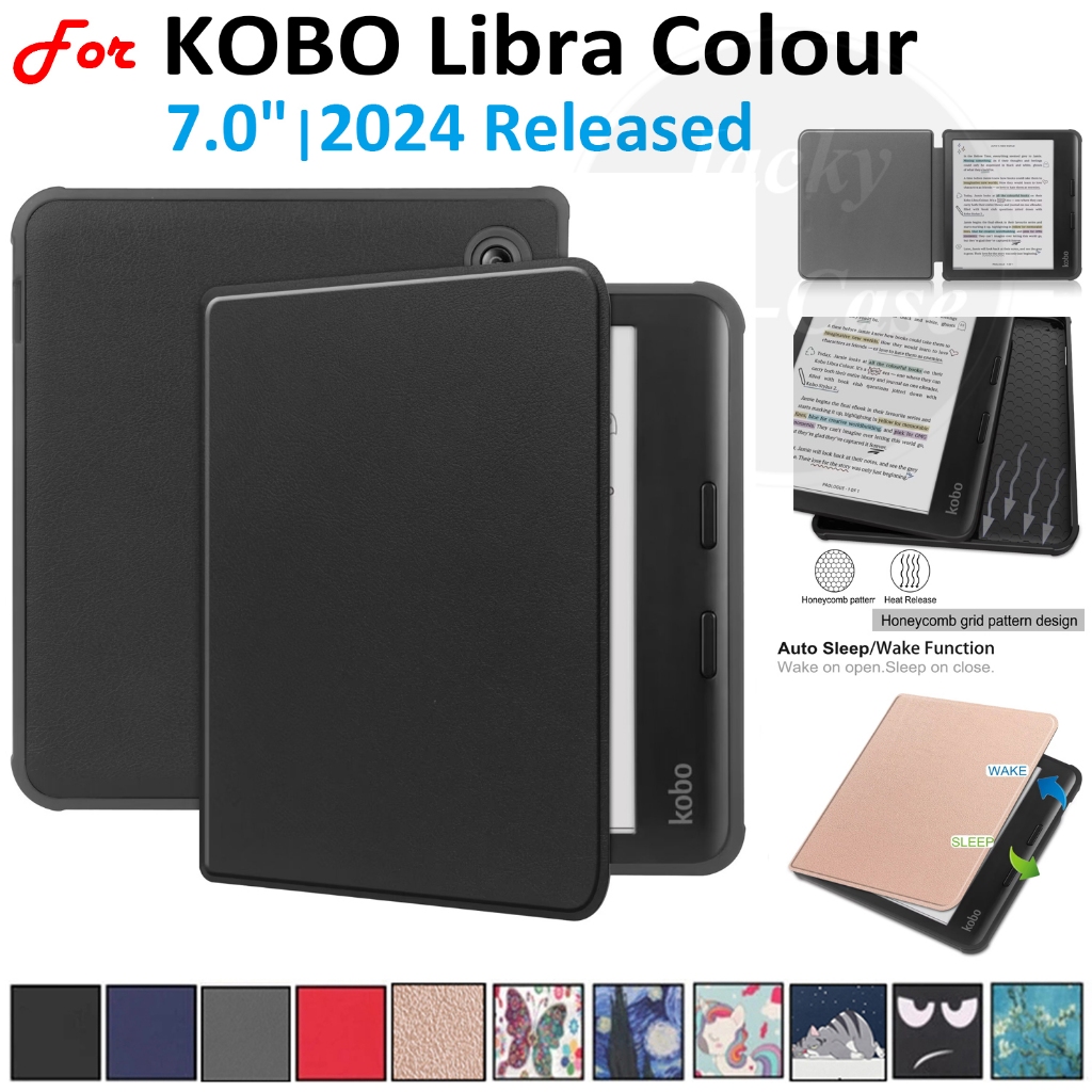 For Kobo Libra Colour Inch Color E Book Case Magnetic Flip Pu