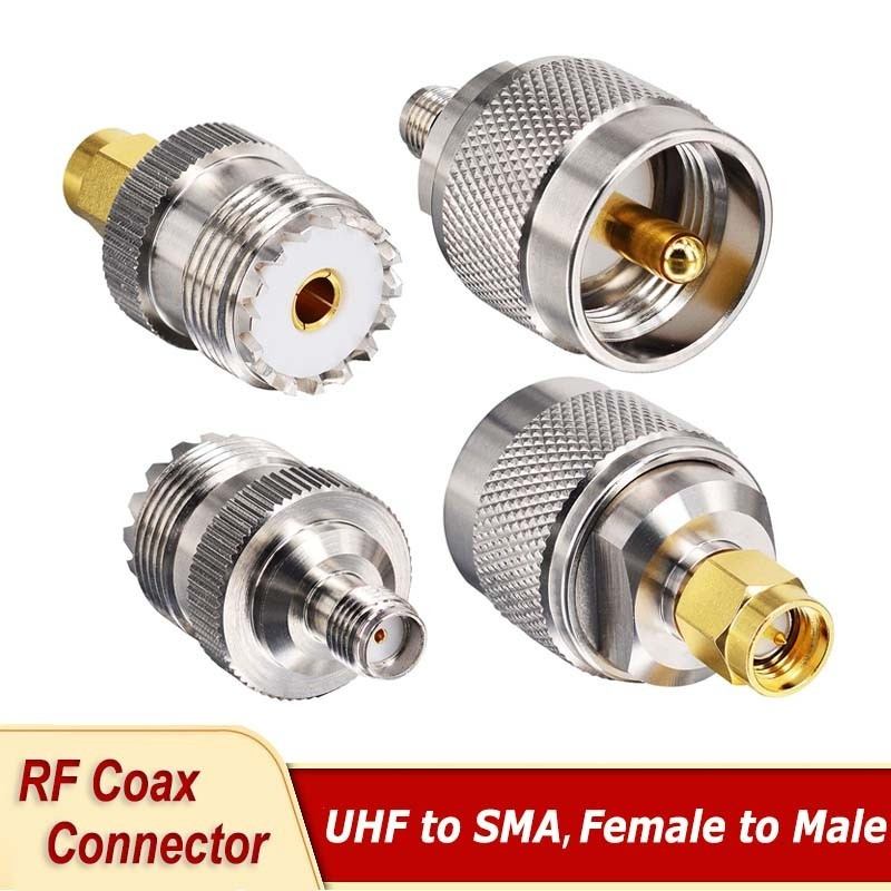 UHF To SMA Connector Kit PL259 SO239 UHF SMA Male To Female RF Coax