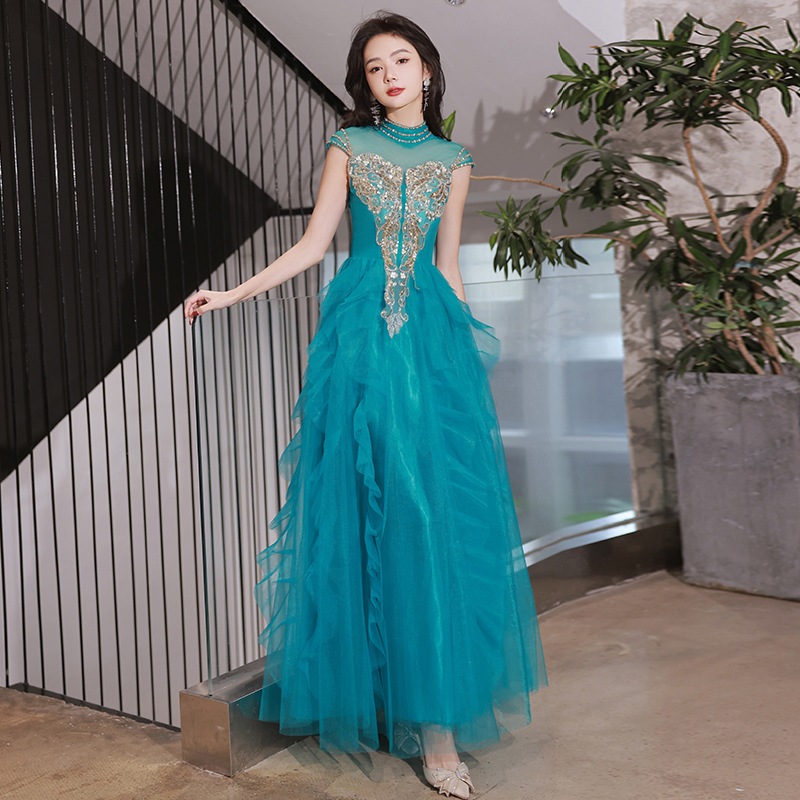 EAGLELY Luxury 2024 High End Women Green Sequins Glitter Evening