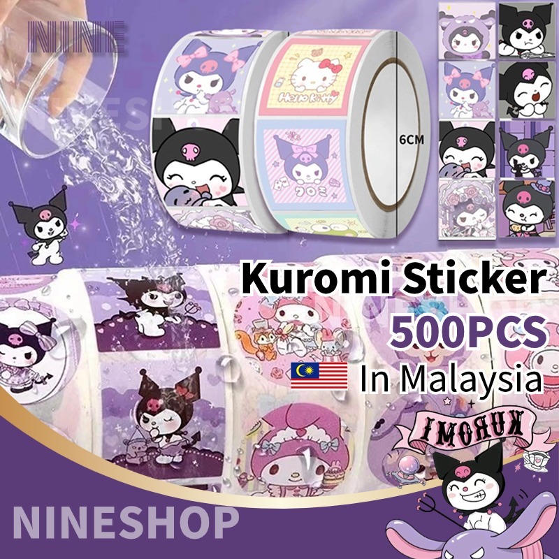 Kuromi Sealing Sticker Pcs Roll Sanrio Tapes Label Stickers Gift Box