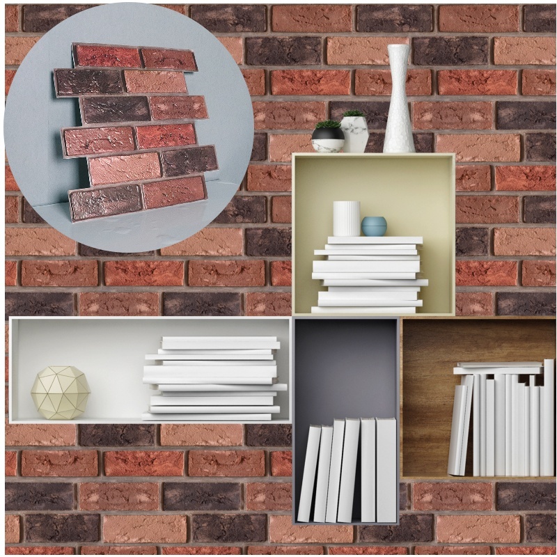 D Wall Paper Dinding Brick Wallpaper Waterproof Self Adhesive