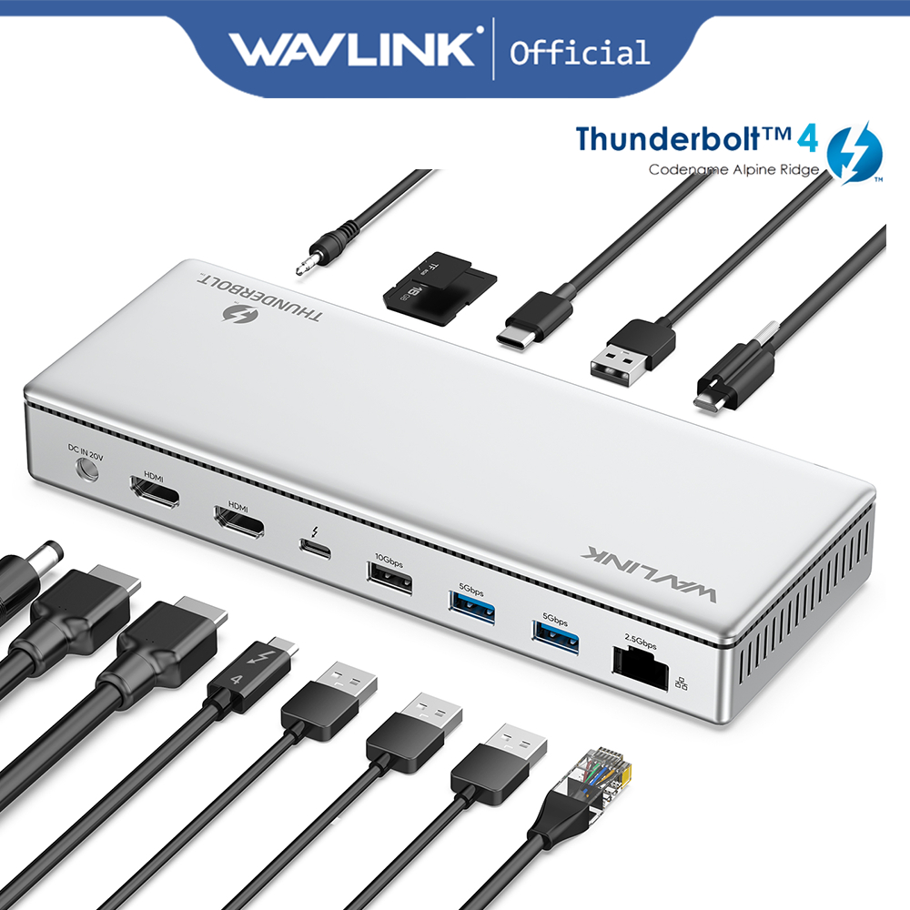 WAVLINK Thunderbolt 4 Docking Station 8K Triple 4K Display 13 In 1