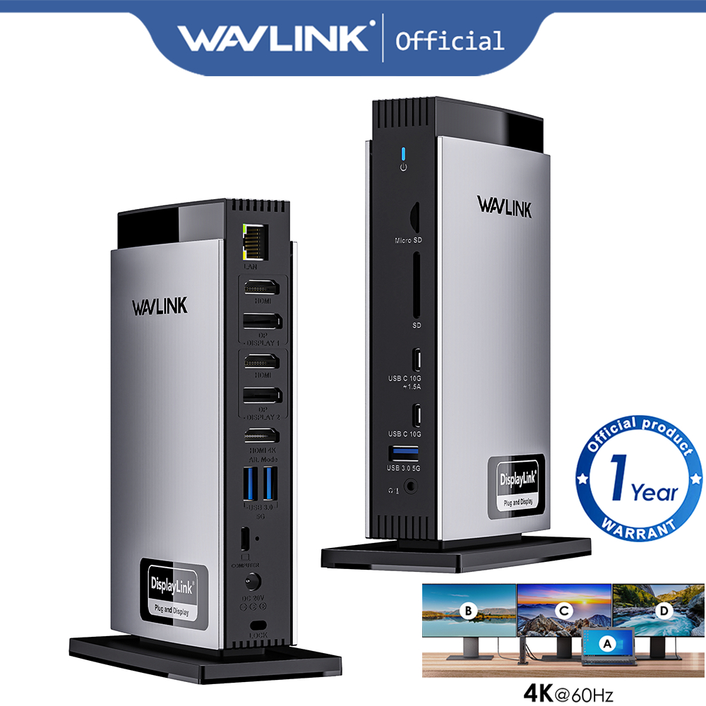 Wavlink Universal Displaylink Docking Station Triple K Usb C Usb