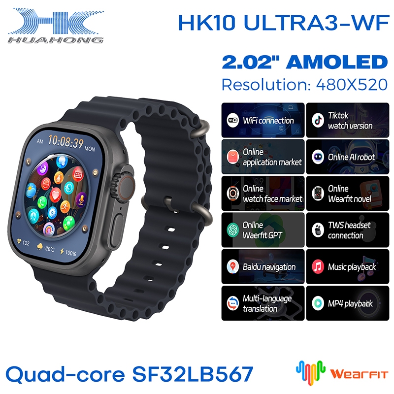 Hk Ultra Wf Amoled Smart Watch Men Wifi Bluetooth Call Chatgpt