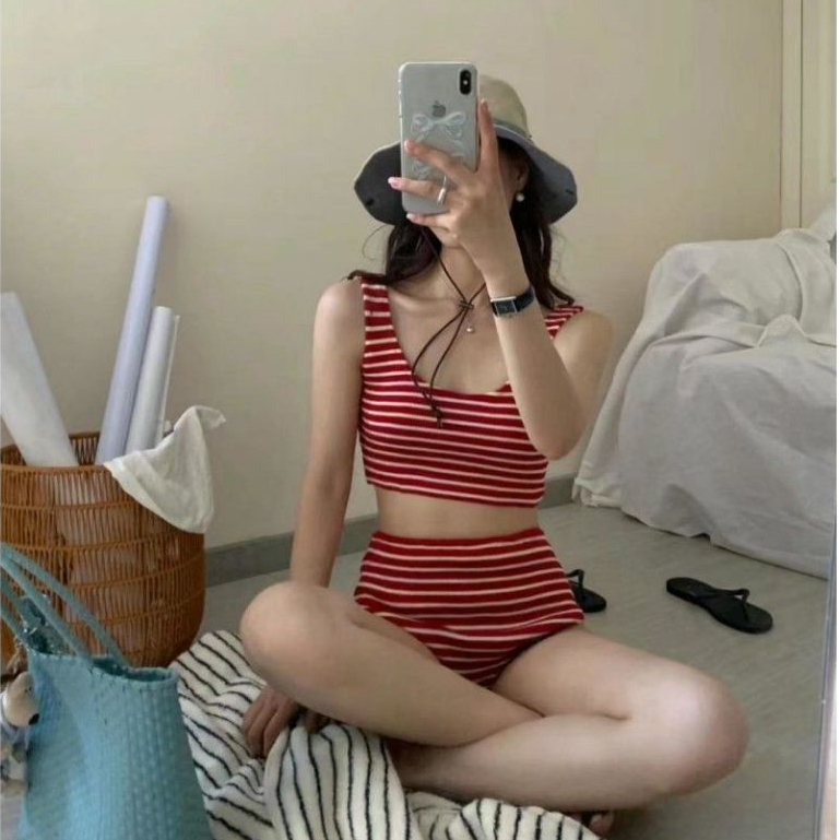 Bikini Korean Style Split Two Piece Suit New Style Sexy High Waist