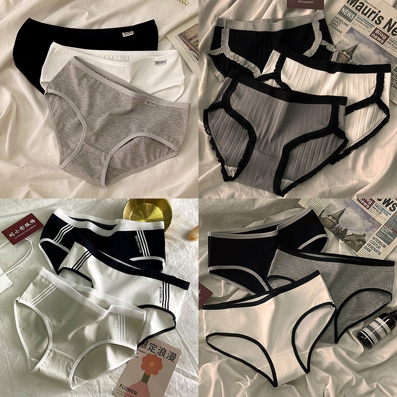 Women Underwear Skin Beautiful Girl Nude Panties Mid Waist Triangular Cotton Lady Panty M L XL