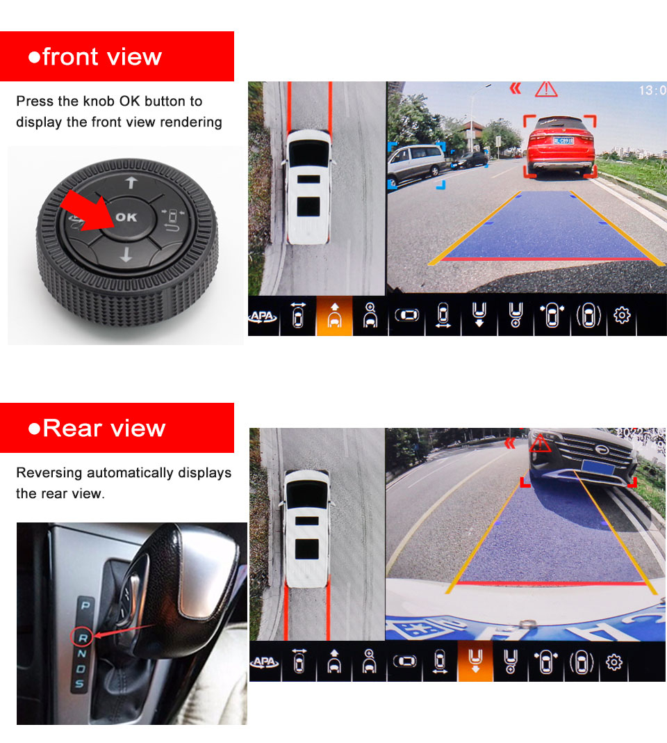 Smartour AI 3D 360 Car Camera Surround View System Driving With Bird