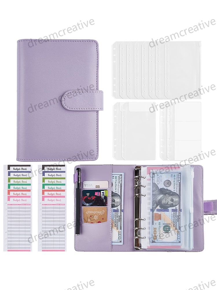 Cash Planner A A Holes Binder Pu Clip On Leather Loose Leaf Refill