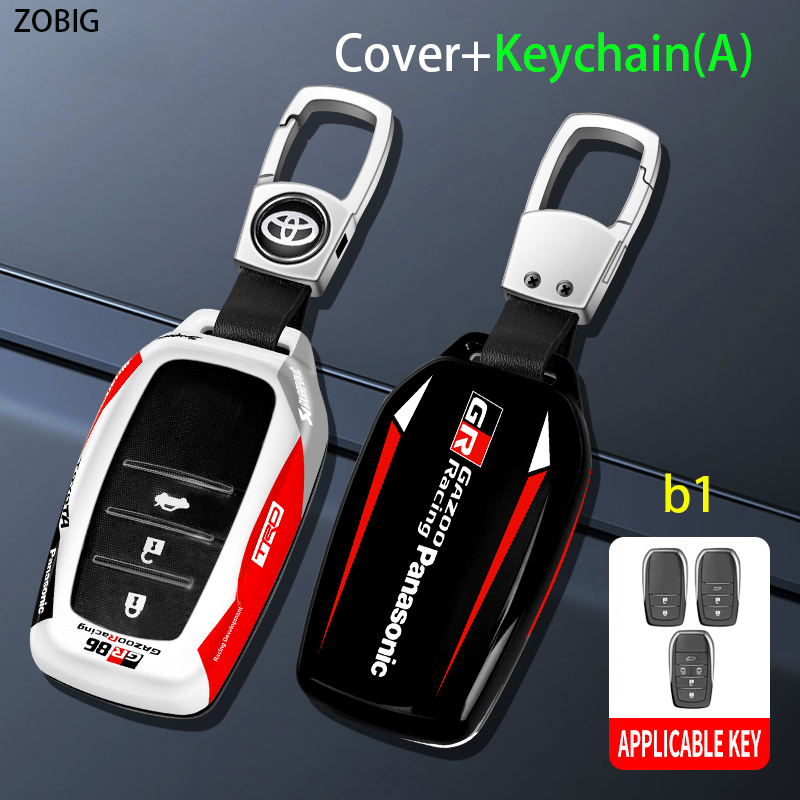 Zobig Abs Key Fob Cover For Toyota Car Key Case Shell With Keychain Fit