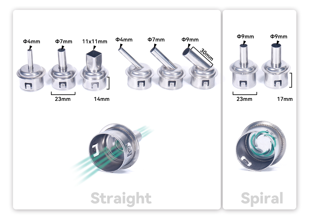 YIHUA D I W New Upgraded Nozzle Easy Plug Pull Hot Air Rework