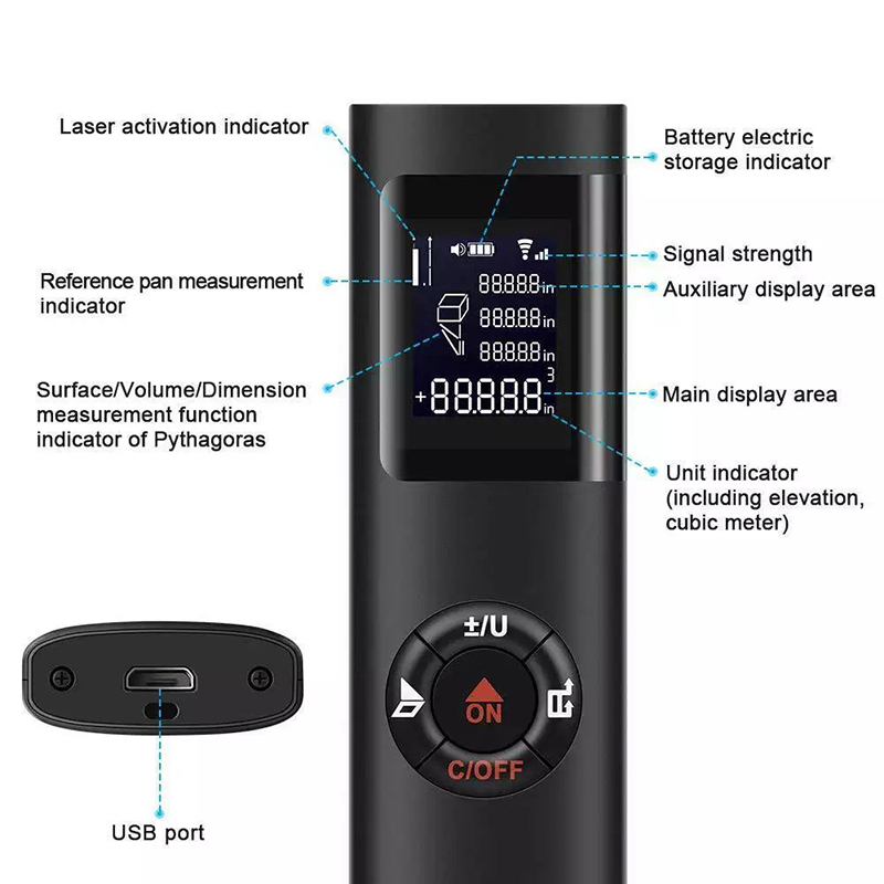 KIPRUN Rangefinder Mini Handheld 40M Smart Digital Laser Distance