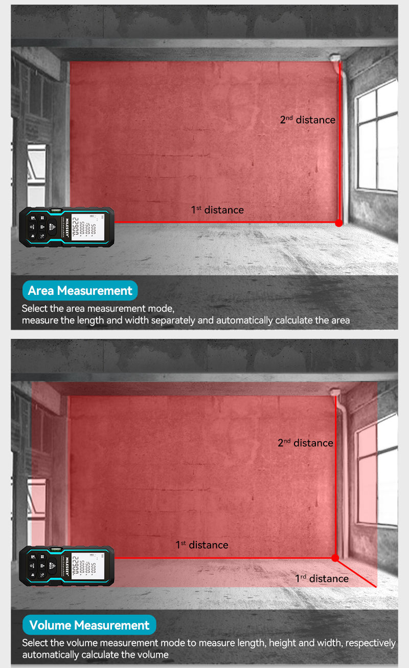 Mileseey Laser Rangefinder Smart Digital Measurement Tool Range Finder