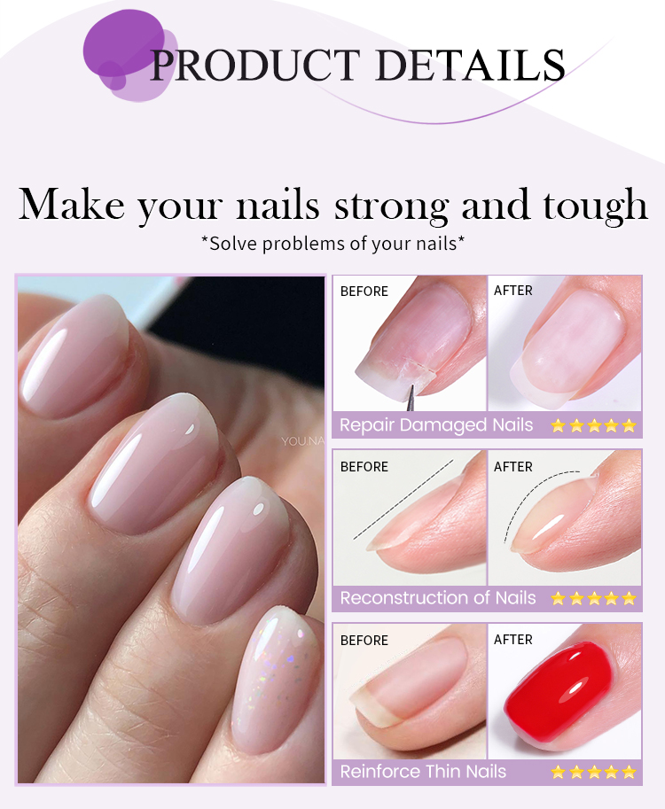 UR SUGAR Ml Crystal Nude Rubber Base Gel Milky White Pink Gold Glitter