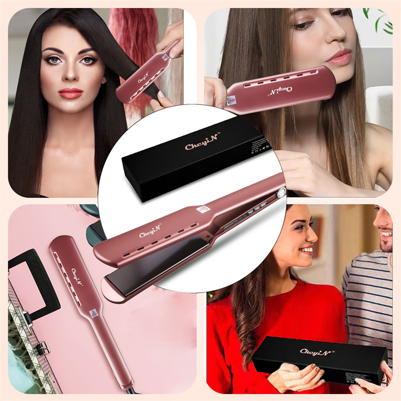 Ckeyin Professional Hair Straightener Wide Plates Hair Flat Iron