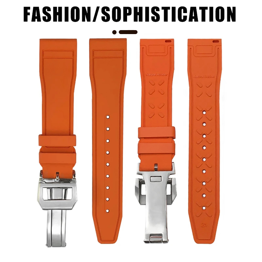 Premium Grade Quick Release Fluororubber Watch Strap 20mm 21mm 22mm