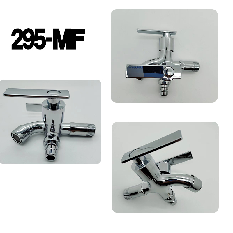 Water Tap Bathroom Sink Double Outlet Washing Machine Faucet