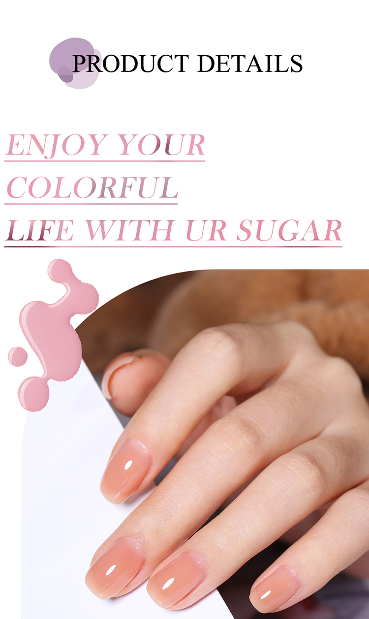 UR SUGAR 7ml Pink Jelly Rubber Base Gel Gel Nail Polish Nude Color Nail