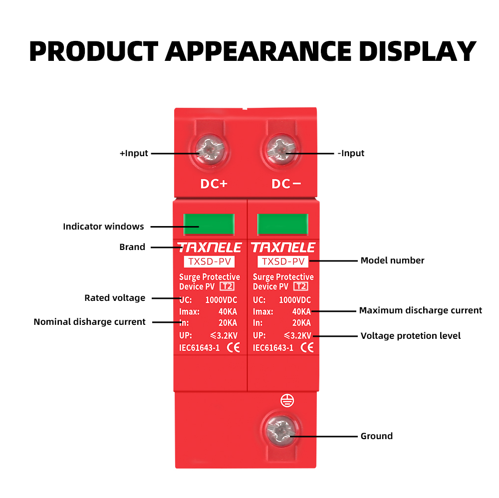 Taxnele Dc Spd V V V P Ka Ka Surge Protector Solar Pv