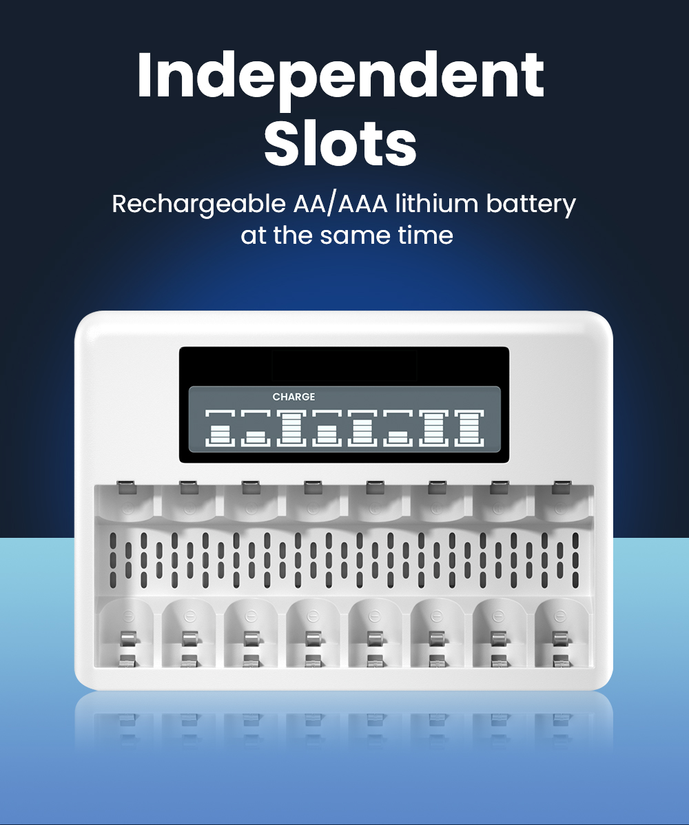 Cityork 1 5V 8 4 Slots LCD Electric Battery Charger For AA AAA Li Ion
