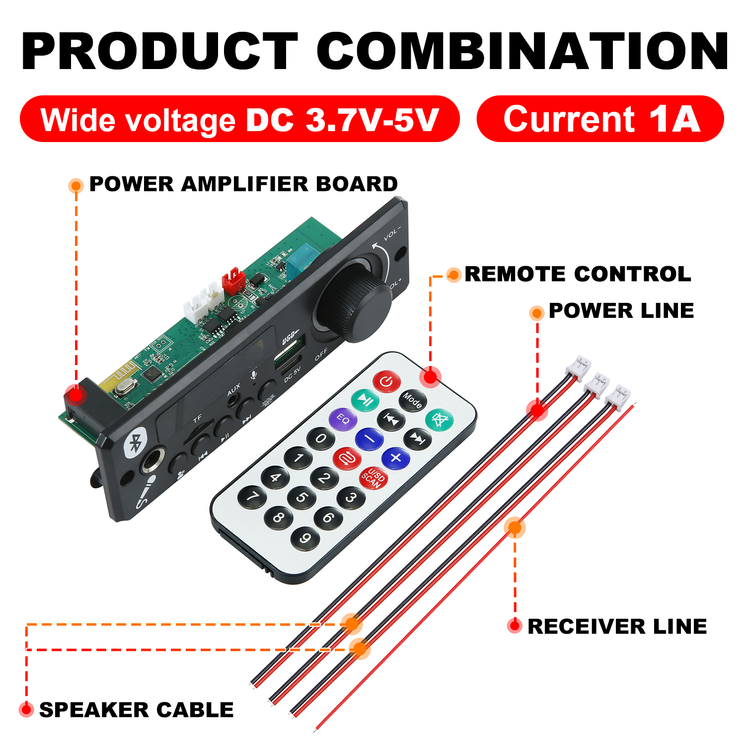 W Amplifier Dc V Mp Wma Decoder Board Bluetooth Audio Module Usb