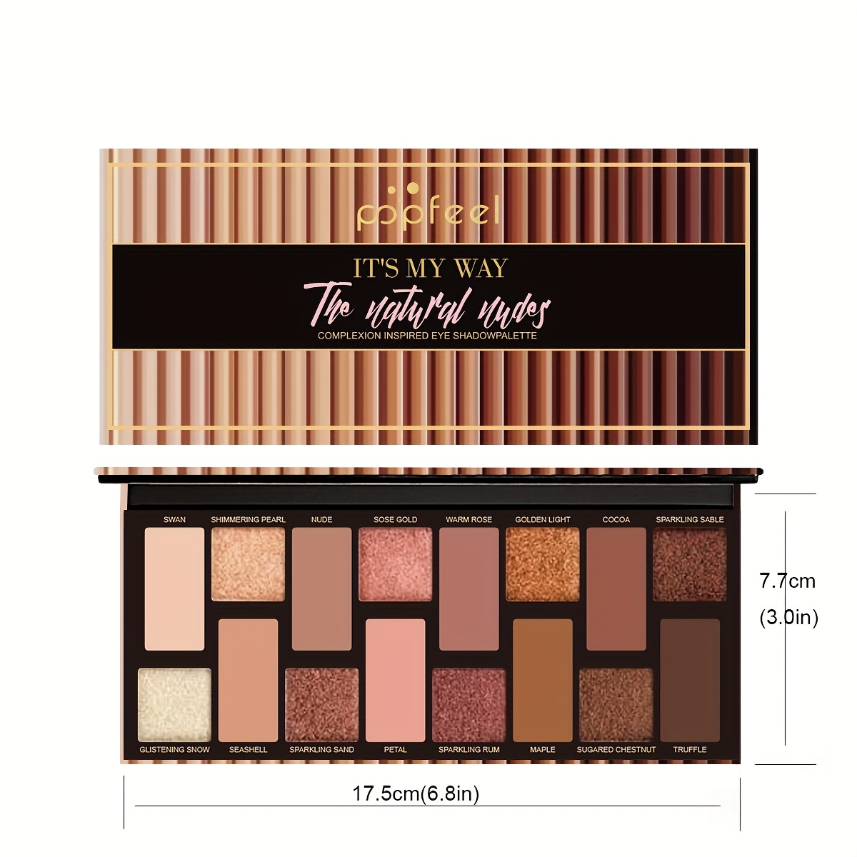 POPFEEL 16 Colors Makeup Nude Colors Eyeshadow Palette Natural Nude