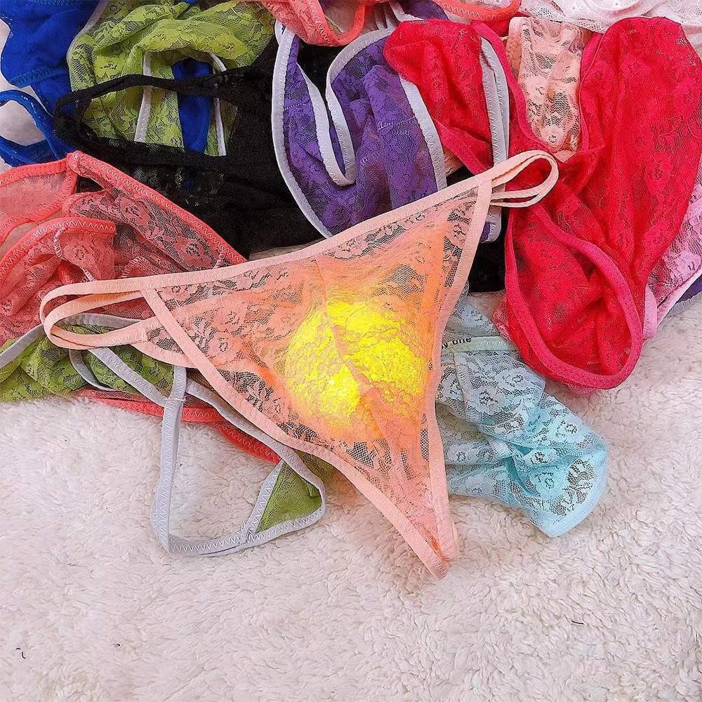 EGY Sexy Men Lace Sheer Pouch G String Bikini Briefs Thongs Underwear