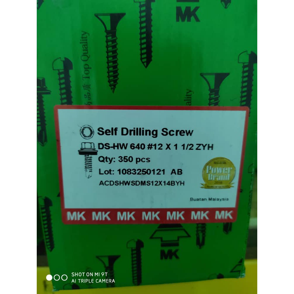 Mk Ds Self Drilling Screw Skru Besi Atap Bumbung Roofing Kekuda C