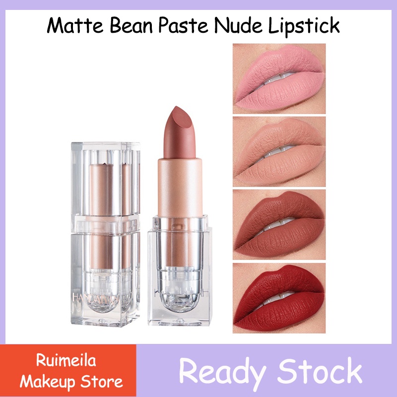 HANDAIYAN Nude Lipstick Matte Bean Paste Pink Color Lips Makeup