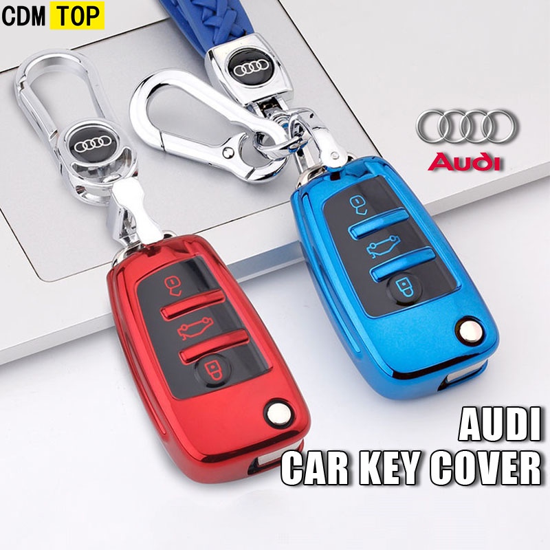 TPU Car Remote Key Case Cover Shell Fob For Audi A6 A7 A8 E Tron Q5 Q8