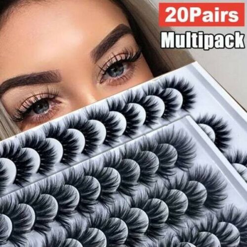 Pair Box D Natural Bushy Eyelashes Mink Hair Fake Eye Lashes Cross