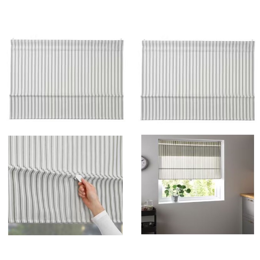 RINGBLOMMA Roman Blind White Green Striped 60x160 Cm 80x160 Cm