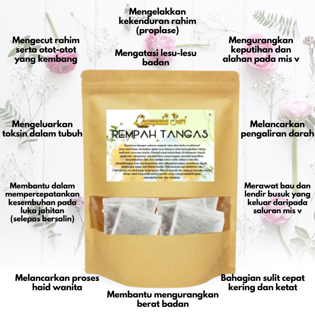 Rempah Tangas Champaka Sari Rempah Sauna Herba Tangas 10pcs Shopee