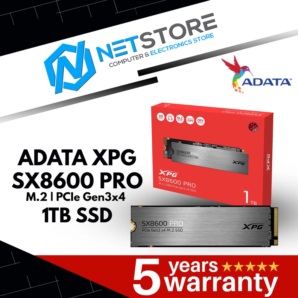 ADATA XPG SX8600 PRO M 2 PCIE GEN3X4 1TB SSD ASX8600PRO 1T CS