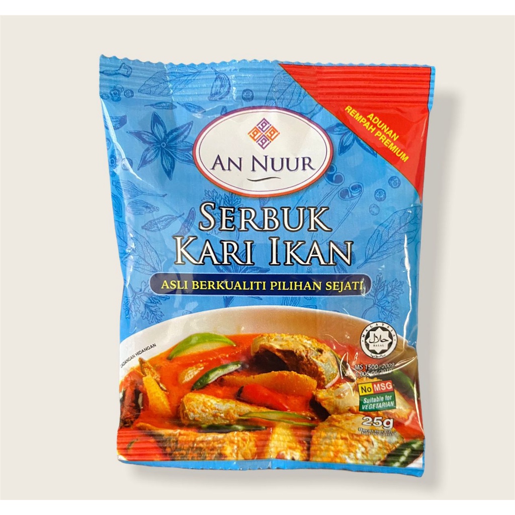 Serbuk Kari Ikan Fish Curry Powder An Nuur 25g 1 Papan Shopee