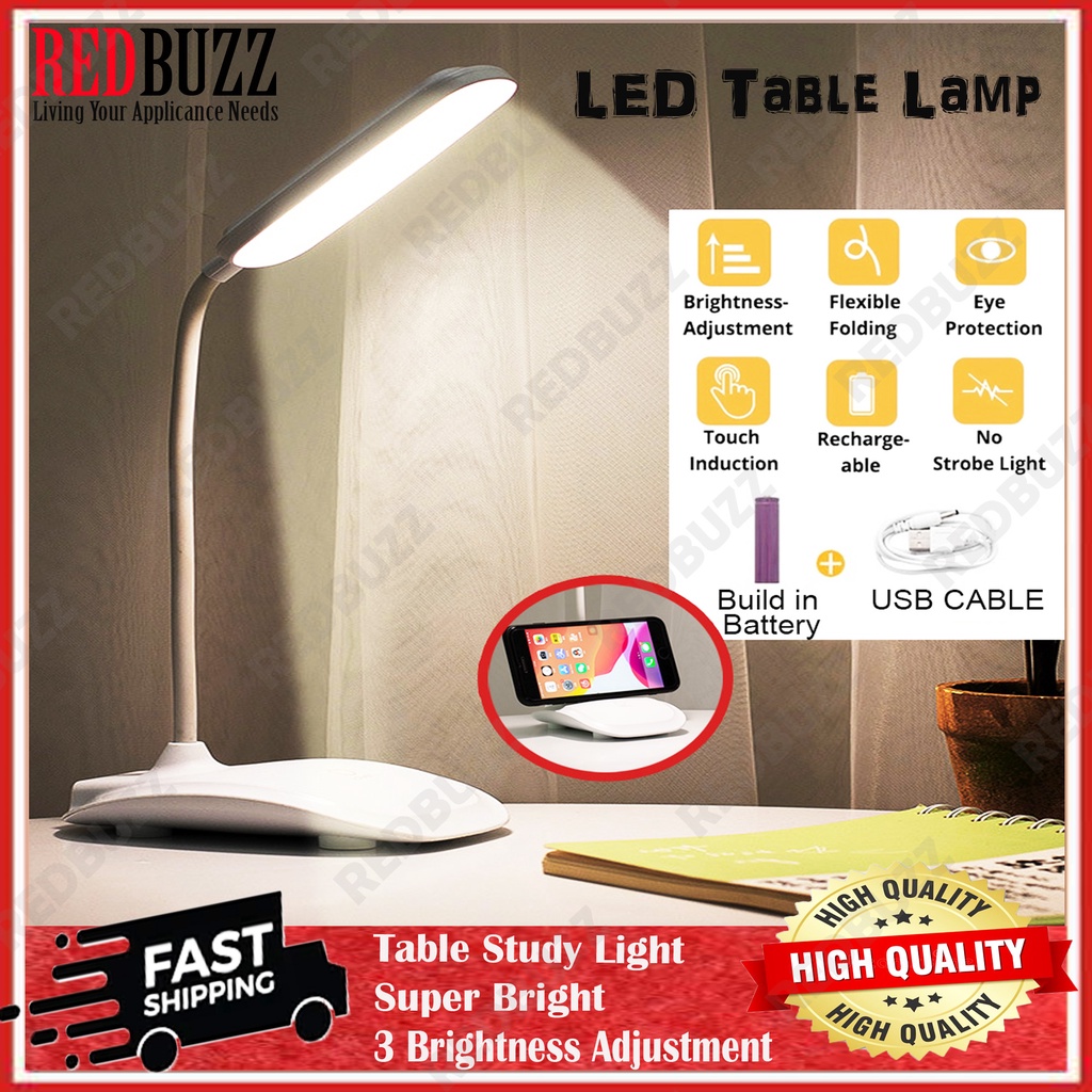 REDBUZZ Lampu Viral LED Touch Dimming Desk Lamp USB Charging Reading